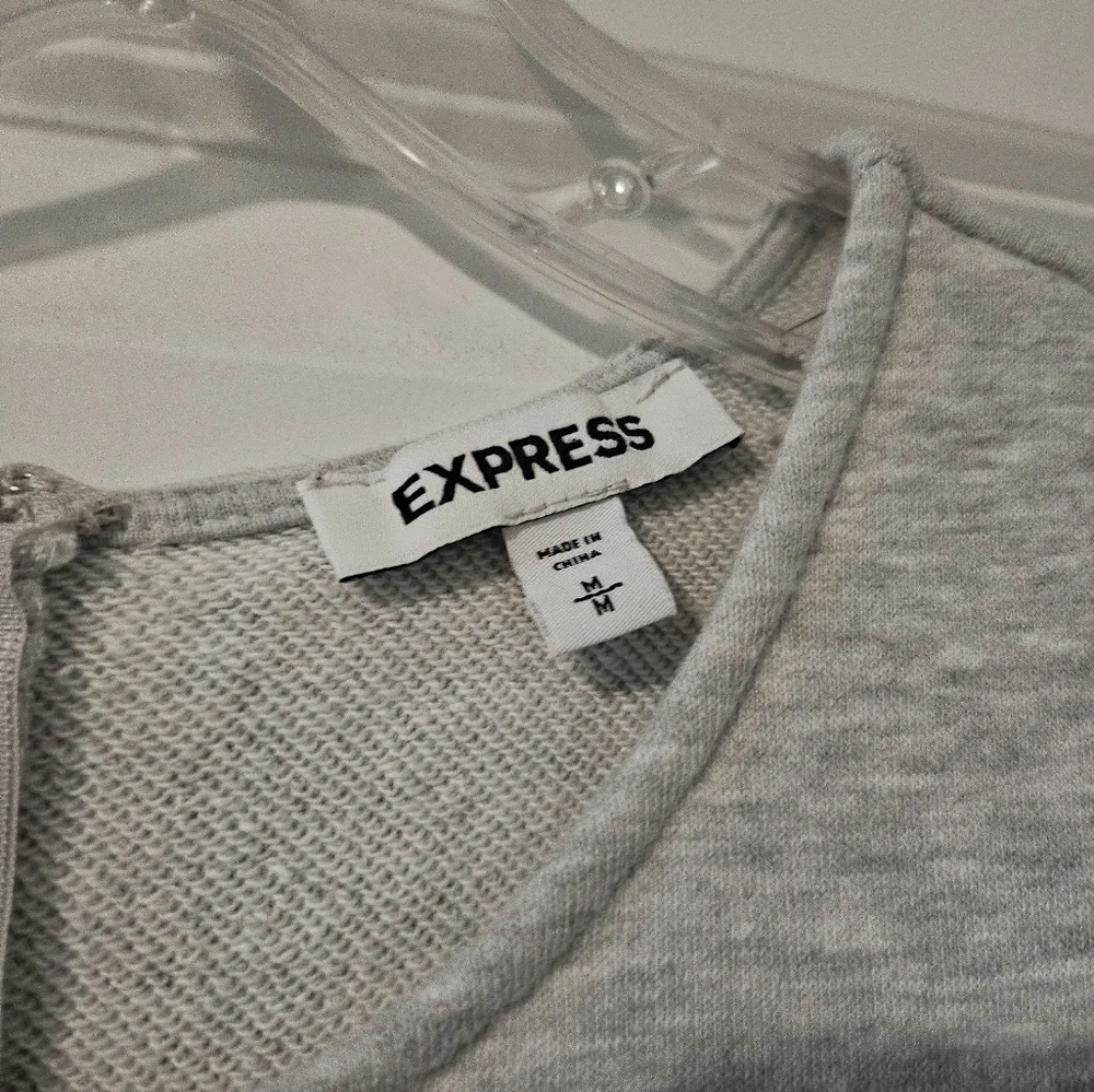 Gray Puff Sleeve Dress - Picture 2 of 3